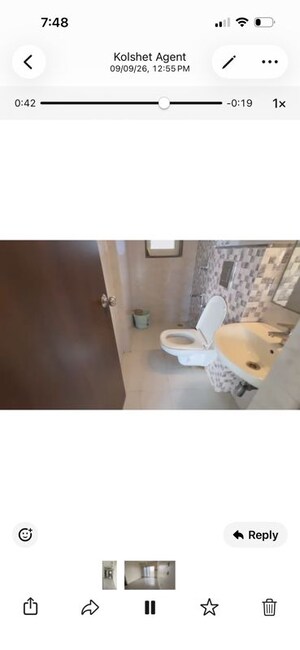 Bathroom in 1 BHK Apartment at The Wadhwa Solitaire, Kolshet Road – for Rent