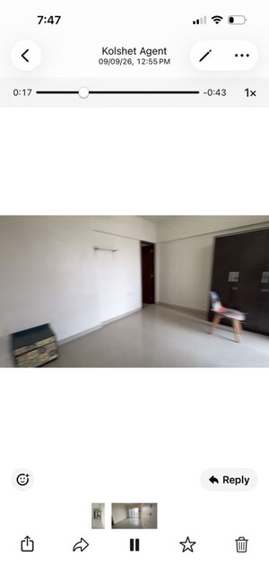 Room in 1 BHK Apartment at The Wadhwa Solitaire, Kolshet Road – for Rent