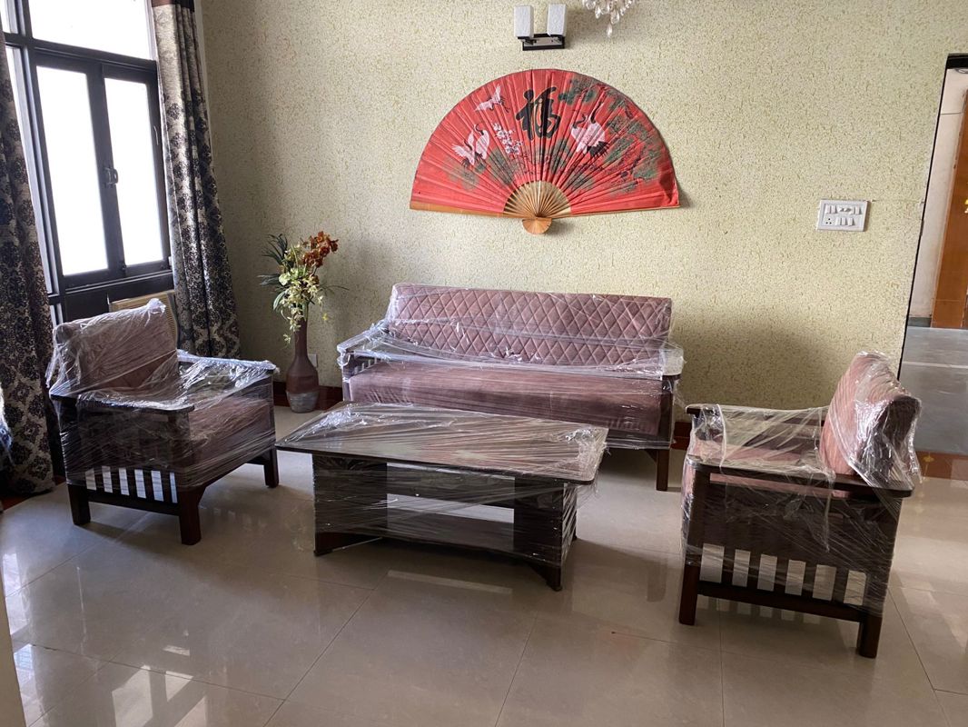 Living Room in 3 BHK Apartment at Jaipurias Sunrise Greens Zirakpur, Vip Road – for Rent