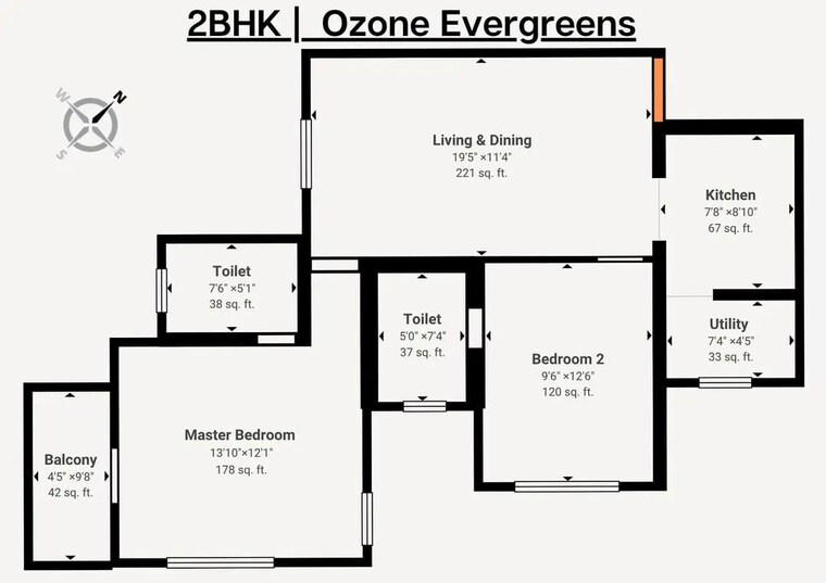 Floor Plan, ozone-evergreens 2 Bedroom 953 Sq.Ft. Apartment In Harlur Bangalore 10668478