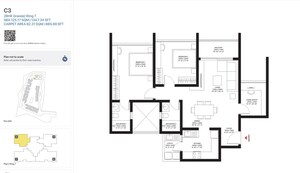 Floor Plan in 2.5 BHK Apartment at Sobha Madison Heights Town Park, Hosur Road – for Sale