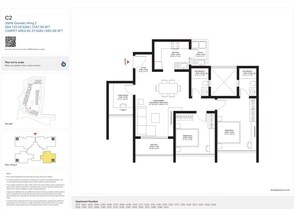 Floor Plan in 3 BHK Apartment at Sobha Madison Heights Town Park, Hosur Road – for Sale