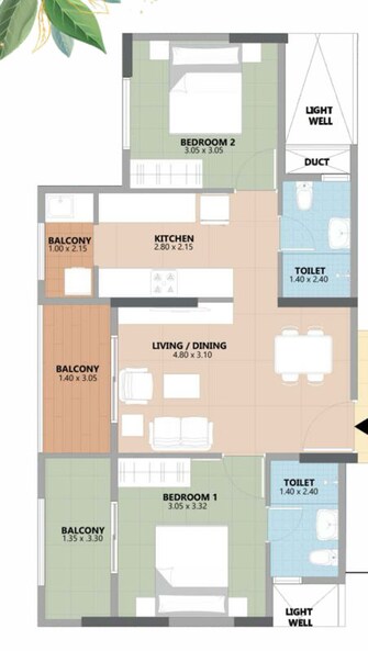 2 BHK +Apartment For Sale in Esteem South Park in Bannerghatta Road, Bangalore