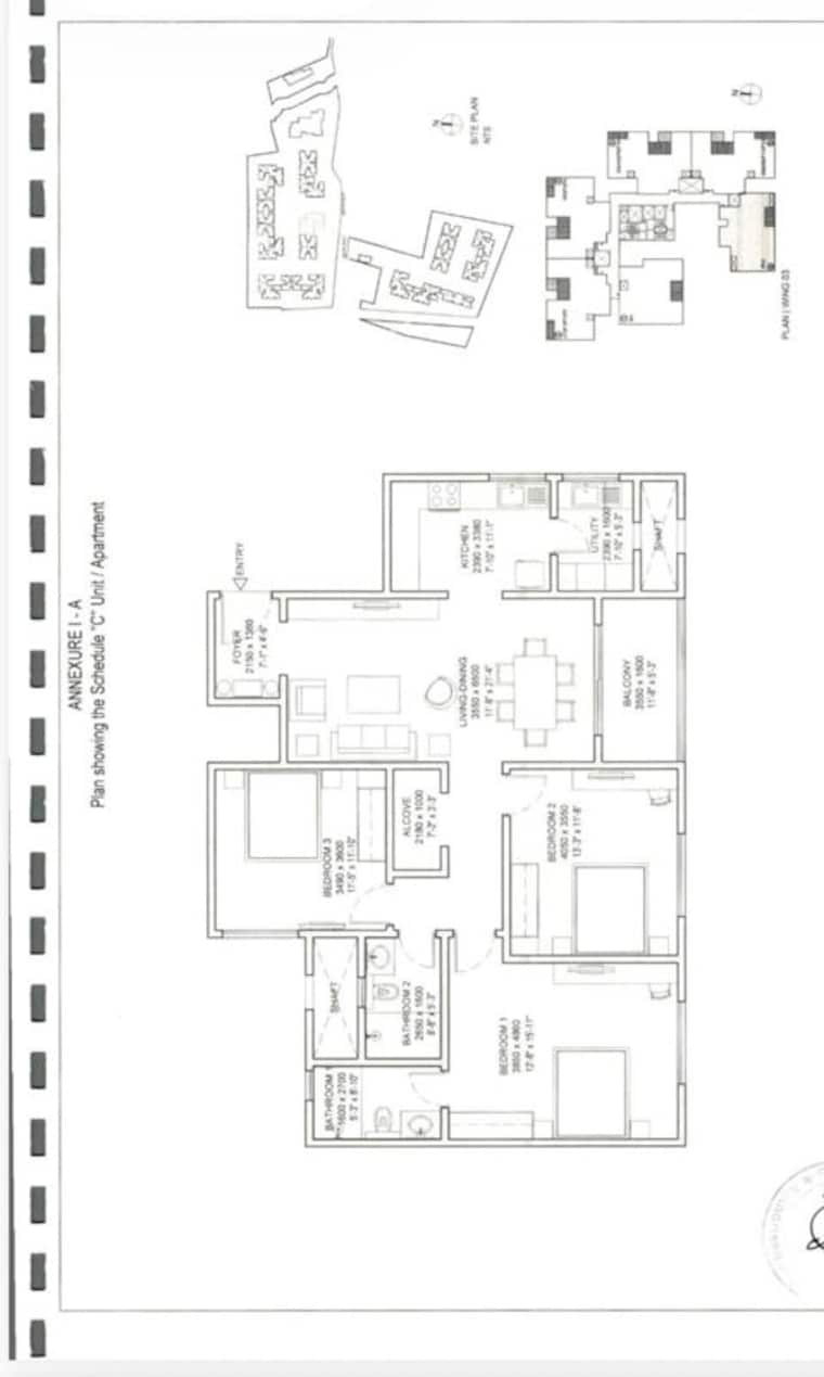 Floor Plan, sobha-neopolis 3 Bedroom 1611 Sq.Ft. Apartment In Panathur Bangalore 10669591