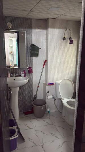 Bathroom in 3 BHK Apartment at SCC Sapphire, Raj Nagar Extension – for Rent