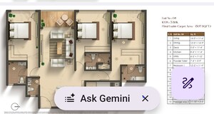 Floor Plan in 3 BHK Apartment at Agami Pavillion, Bandra East – for Sale