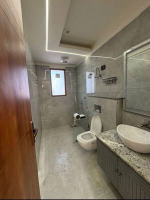 Bathroom in 3 BHK Builder Floor at Chattarpur – for Rent