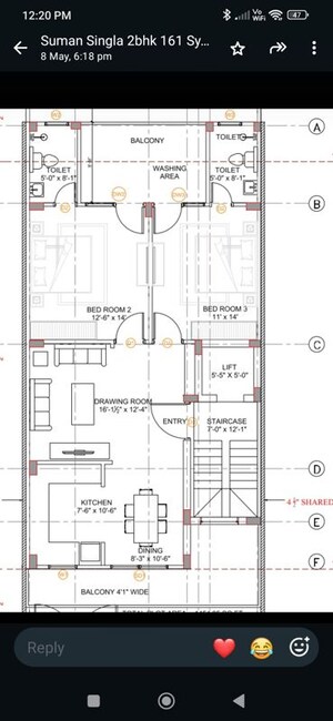 Floor Plan in 3 BHK Builder Floor at Sector 31 – for Rent