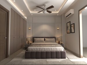 Bedroom in 3 BHK Builder Floor at Ansal Sushant Lok I, Sector 43 – for Rent