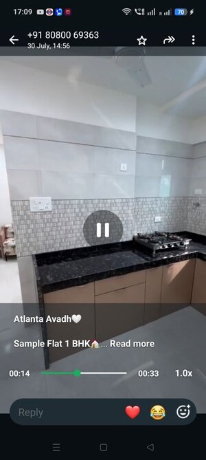 Kitchen in 1 BHK Apartment at Atlanta Avadh, Ulhasnagar – for Sale
