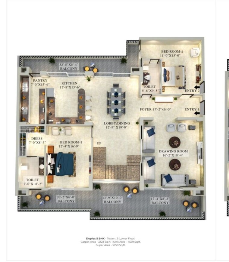 Floor Plan, maya-green-lotus-utsav 5 Bedroom 5750 Sq.Ft. Apartment In International Airport Road Zirakpur 10670665