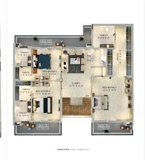 Floor Plan in 5 BHK Apartment at Maya Green Lotus Utsav, International Airport Road – for Sale