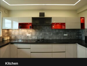 Kitchen in 3 BHK Apartment at Trimurthi Arabella, Bani Park – for Sale