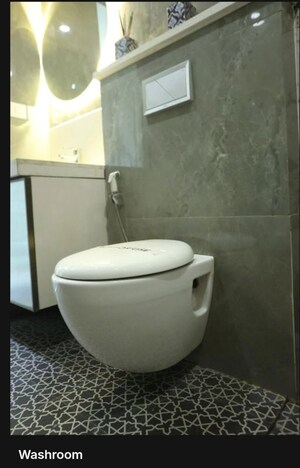 Bathroom in 3 BHK Apartment at Trimurthi Arabella, Bani Park – for Sale