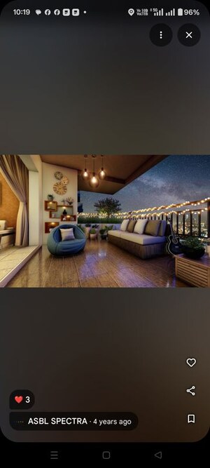 Living Room in 3 BHK Apartment at ASBL Spectra, Financial District – for Rent