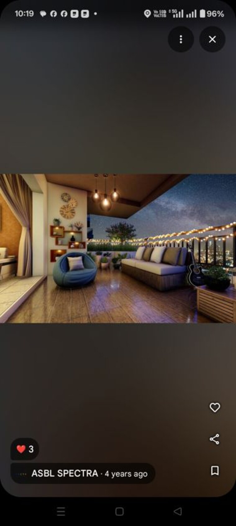 Living Room, asbl-spectra 3 Bedroom 2220 Sq.Ft. Apartment In Financial District Hyderabad 10672999