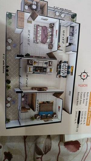Floor Plan in 2 BHK Apartment at Dhoomanganj – for Sale