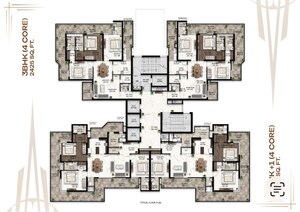 Floor Plan in 3 BHK Apartment at Sector 78 – for Sale