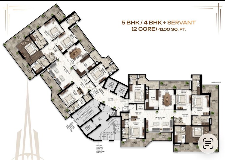 Floor Plan, sector 78 3 Bedroom 2875 Sq.Ft. Apartment In Sector 78 Mohali 10675064
