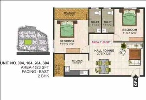 Floor Plan in 2 BHK Apartment at NSR Brindavan Annex, Hsr Layout – for Rent