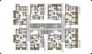 Floor Plan in 3 BHK Apartment at Candeur Twins, Miyapur – for Sale