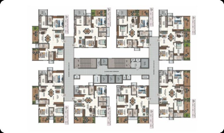 Floor Plan, candeur-twins 3 Bedroom 2032 Sq.Ft. Apartment In Miyapur Hyderabad 10656764