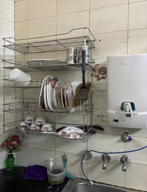 Kitchen in 3 BHK Builder Floor at Rajouri Garden – for Rent