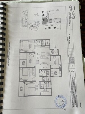 Floor Plan in 3 BHK Apartment at Sobha Neopolis, Panathur – for Sale