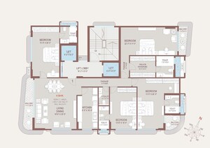 Floor Plan in 3 BHK Apartment at Kripa Oasis, Pali Hill – for Sale