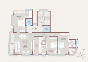 Floor Plan in 4 BHK Apartment at Kripa Oasis, Pali Hill – for Sale