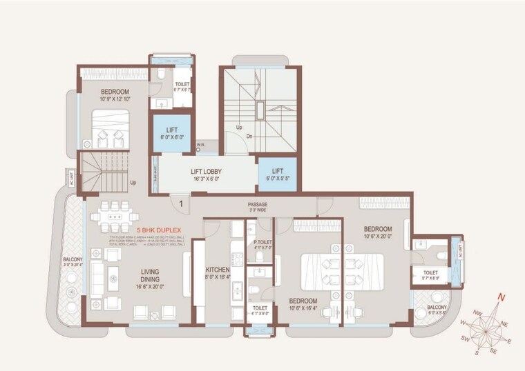 Floor Plan, kripa-oasis 5 Bedroom 4000 Sq.Ft. Penthouse In Pali Hill Mumbai 10675906