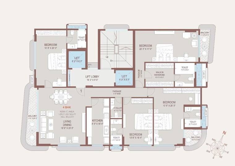 Floor Plan, kripa-oasis 5 Bedroom 4000 Sq.Ft. Penthouse In Pali Hill Mumbai 10675906