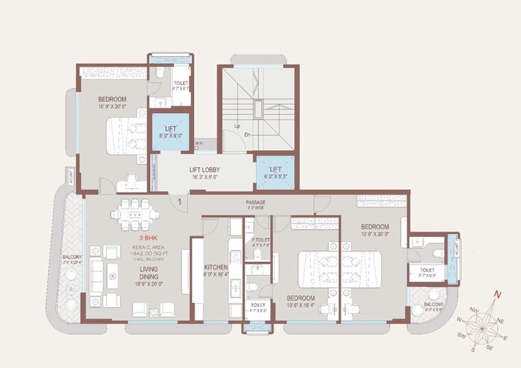 Floor Plan, kripa-oasis 5 Bedroom 3000 Sq.Ft. Penthouse In Pali Hill Mumbai 10675913