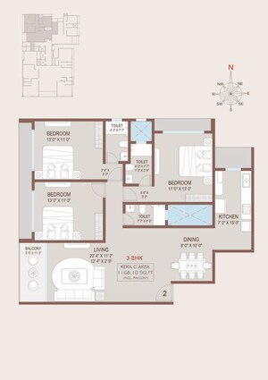 Floor Plan in 2 BHK Apartment at Bandra West – for Sale