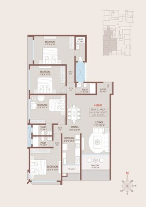 Floor Plan in 2 BHK Apartment at Bandra West – for Sale