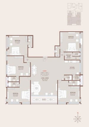 Floor Plan in 2 BHK Apartment at Pali Hill – for Sale