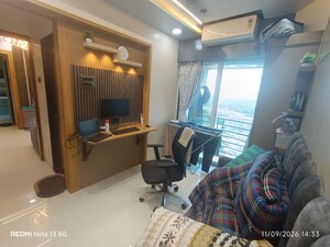 Living Room in 1 BHK Apartment at Om Aditya Paraiso, Shilphata – for Sale