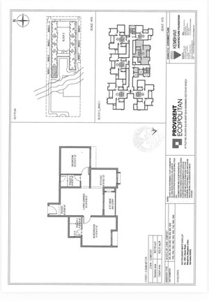 Floor Plan in 2 BHK Apartment at Provident Ecopolitan, Marenahalli – for Sale