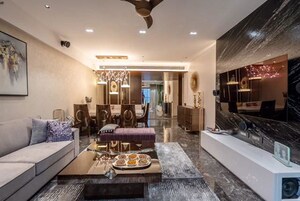 Living Room in 4 BHK Apartment at Rustomjee Paramount, Khar West – for Sale