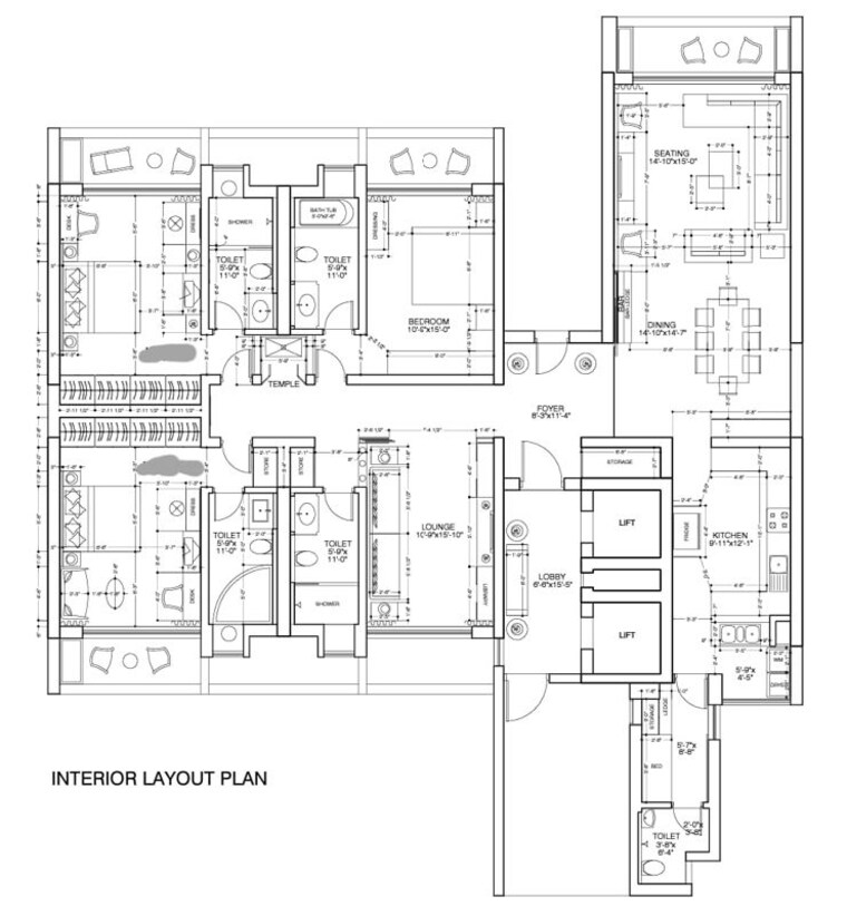 Floor Plan, oberoi-sky-gardens 4 Bedroom 2800 Sq.Ft. Apartment In Andheri West Mumbai 10677793