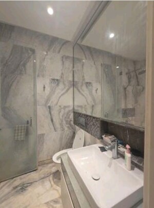 Bathroom in 4 BHK Apartment at Bhartiya Leela Residences, Thanisandra Main Road – for Rent
