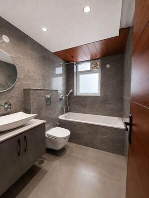 Bathroom in 3 BHK Builder Floor at Ansal Sushant Apartments, Sushant Lok I – for Rent