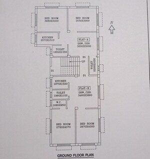Floor Plan in 2 BHK Builder Floor at Basudevpur Colony – for Sale