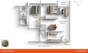 Floor Plan in 4 BHK Apartment at DB Woods, Goregaon East – for Rent
