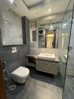 Bathroom in 3 BHK Builder Floor at Sushant Lok I – for Rent