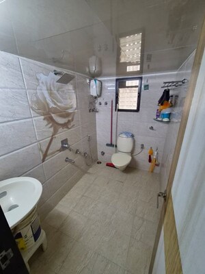 Bathroom in 3 BHK Apartment at Shree Balaji Priya Tower, Kharghar – for Rent