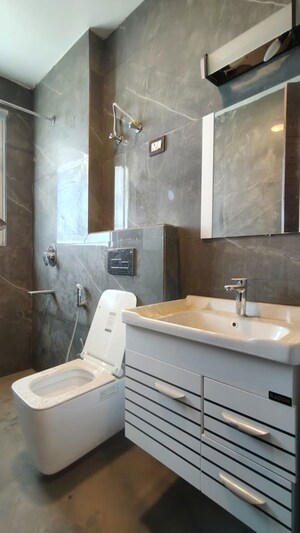 Bathroom in 4 BHK Builder Floor at Ansal Esencia-Mulberry Homes, Sector 67 – for Rent