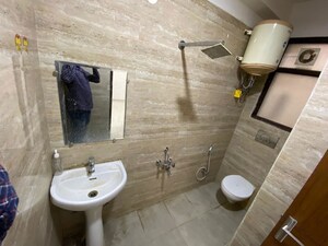 Bathroom in 1 BHK Builder Floor at Palm Residency Chhatarpur, Chattarpur – for Rent