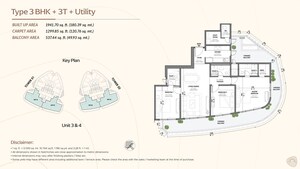 Floor Plan in 3 BHK Apartment at Eldeco Terra And Sol, Sector 80 – for Sale