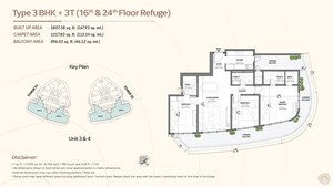 Floor Plan in 3 BHK Apartment at Eldeco Terra And Sol, Sector 80 – for Sale